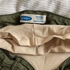Old Navy Maternity Rockstar Olive Pants 0